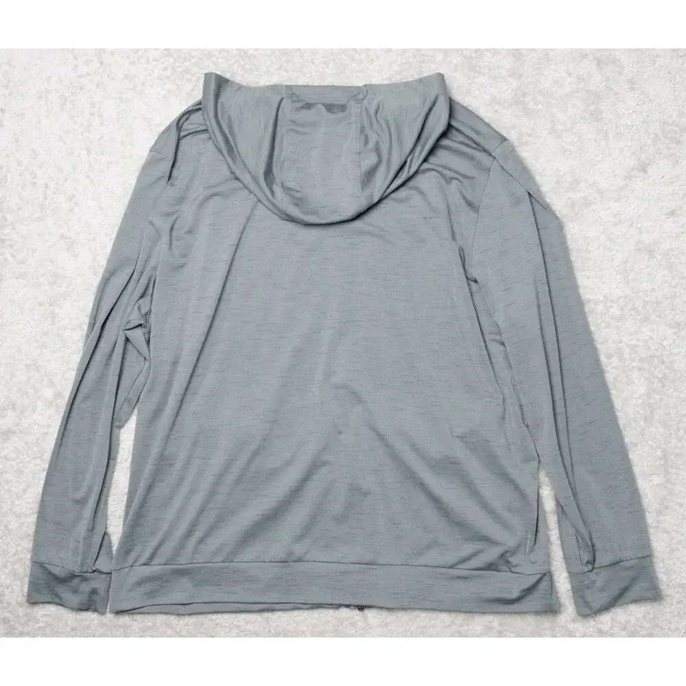 Nike Dri-Fit Full Zip Lightweight Heather Gray Hoodie Jacket Mens Size XL